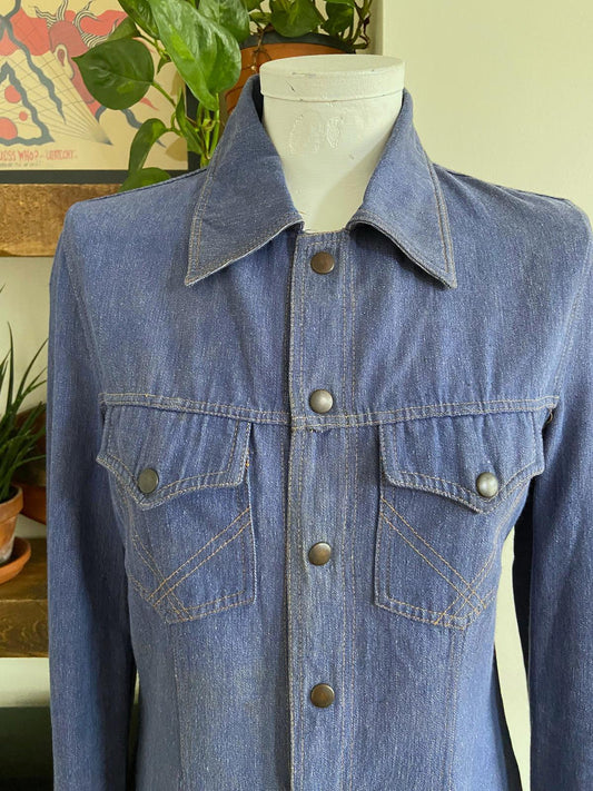 Vintage 1970s Blue Denim Shirt