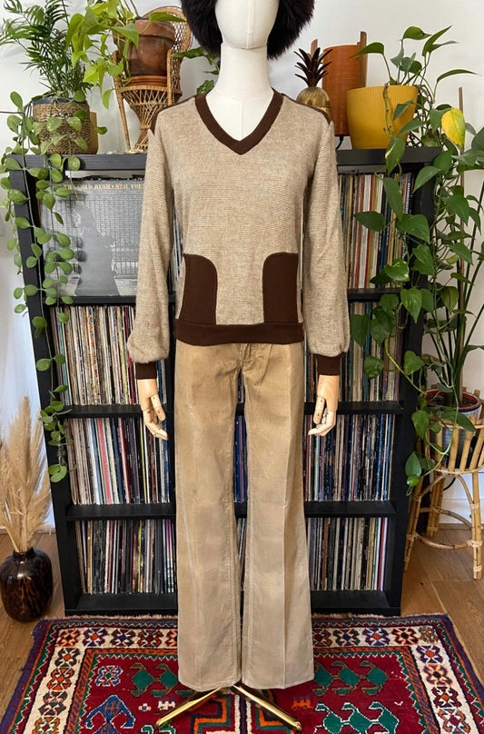 Vintage 1970s Beige Wrangler Corduroy Jeans W27