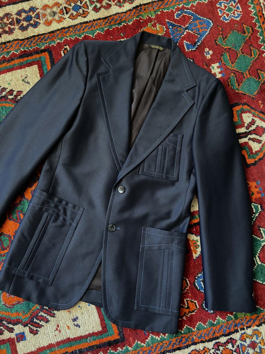 Vintage 1970s Union Made Navy Blazer Jacket