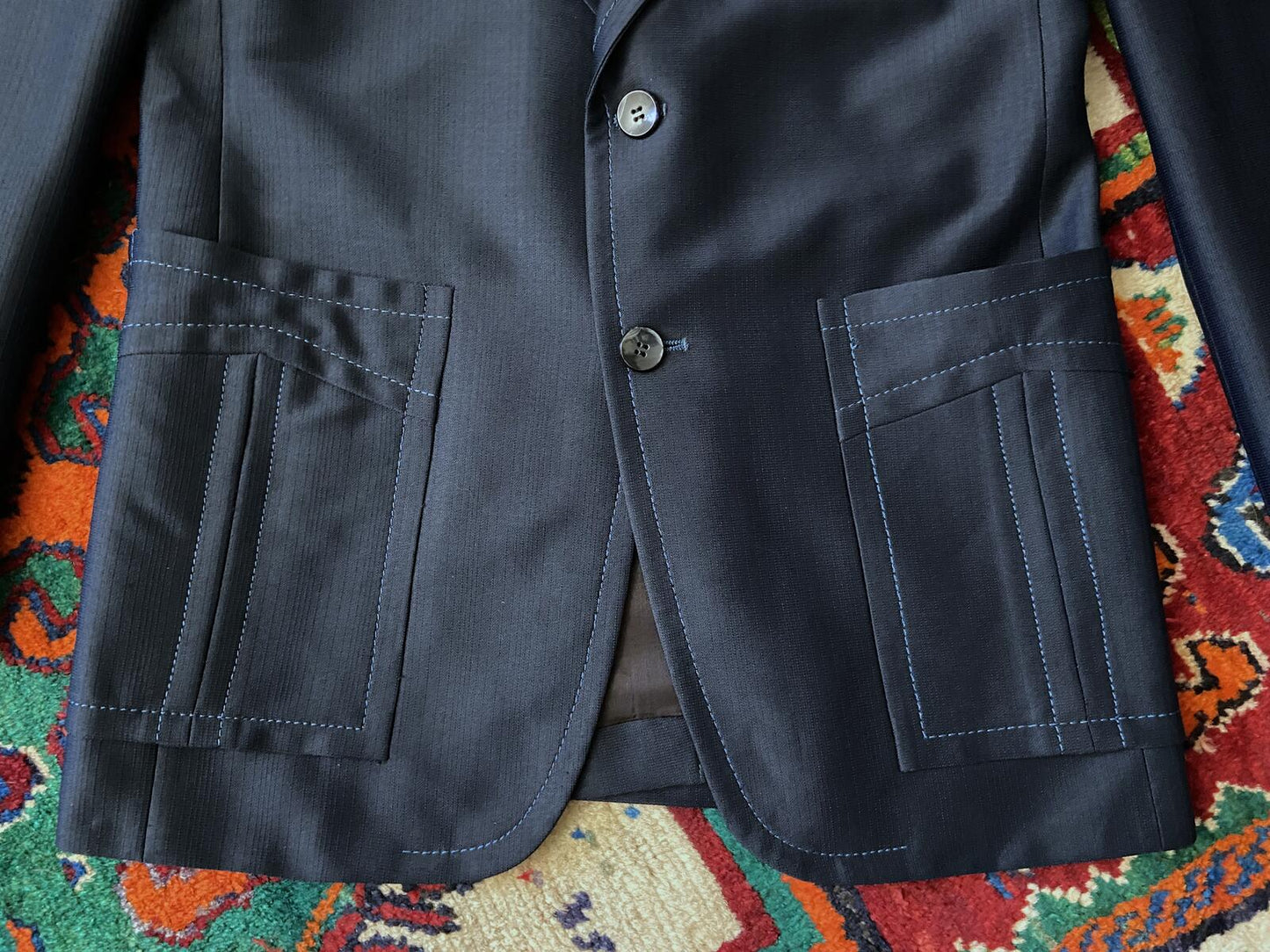 Vintage 1970s Union Made Navy Blazer Jacket