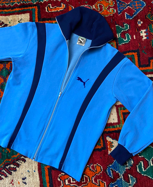 Vintage 1970s Blue Puma Track Top