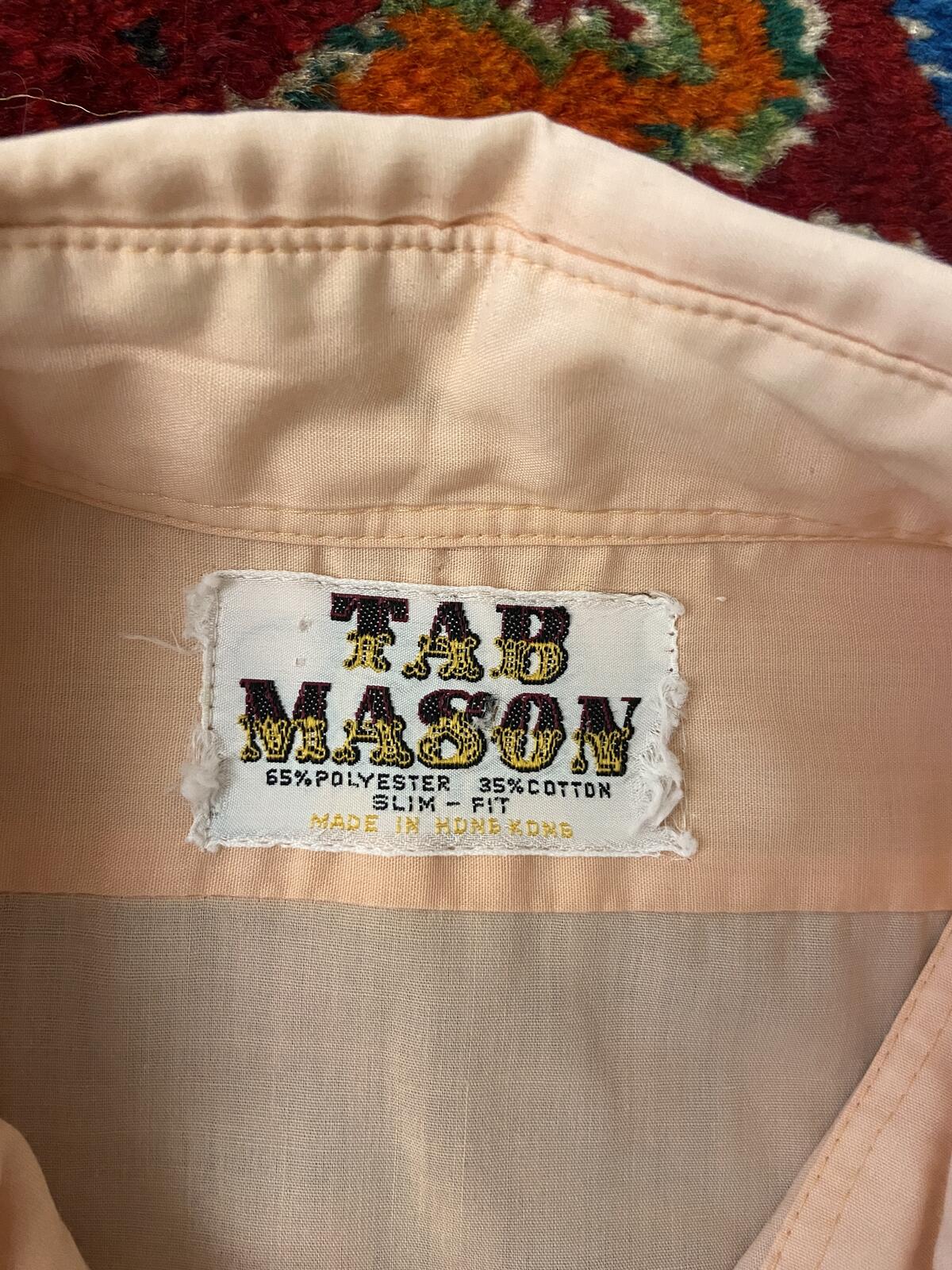 Vintage 1970s Pink Tab Mason Dagger Collar Shirt