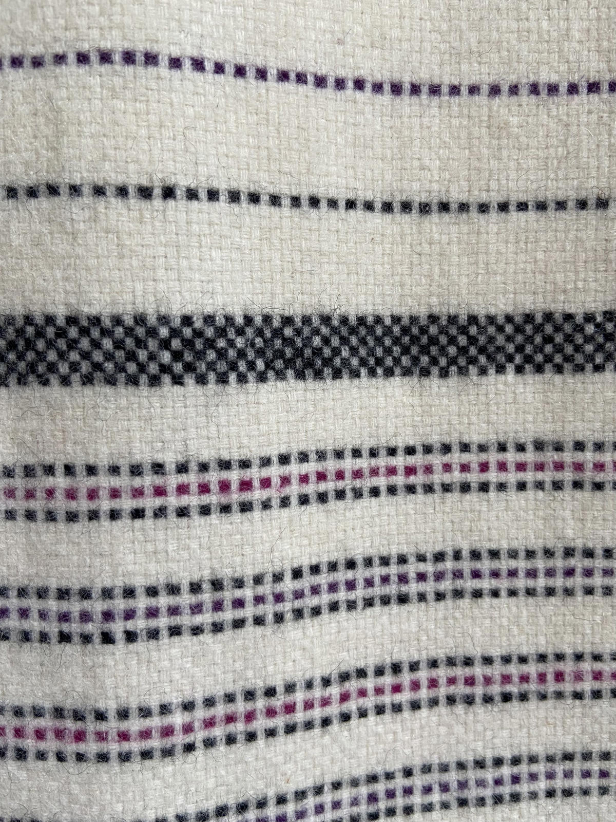 Vintage 1970s Cream Wool Striped Skirt