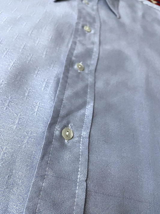 Vintage 1970s Italian Pale Blue Dagger Collar Shirt