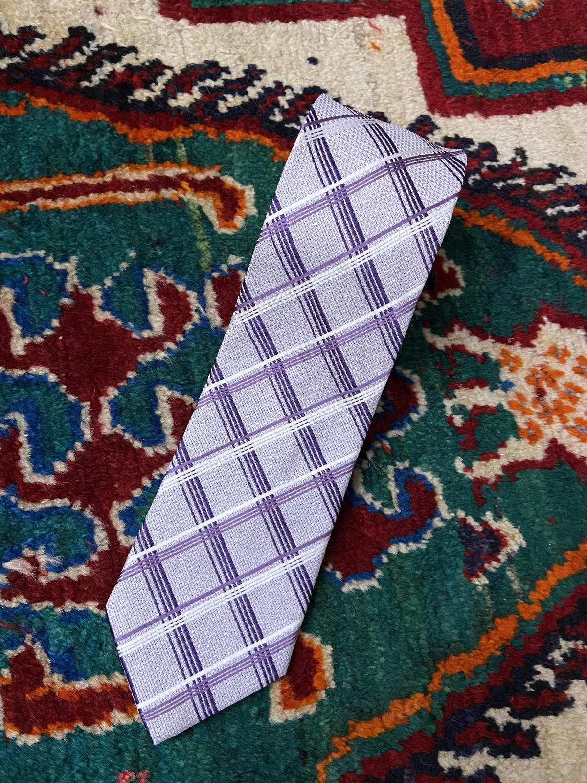 Vintage Purple Woven Pattern Tie