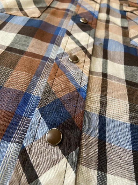 Vintage 1970s Brown Wrangler Western Shirt