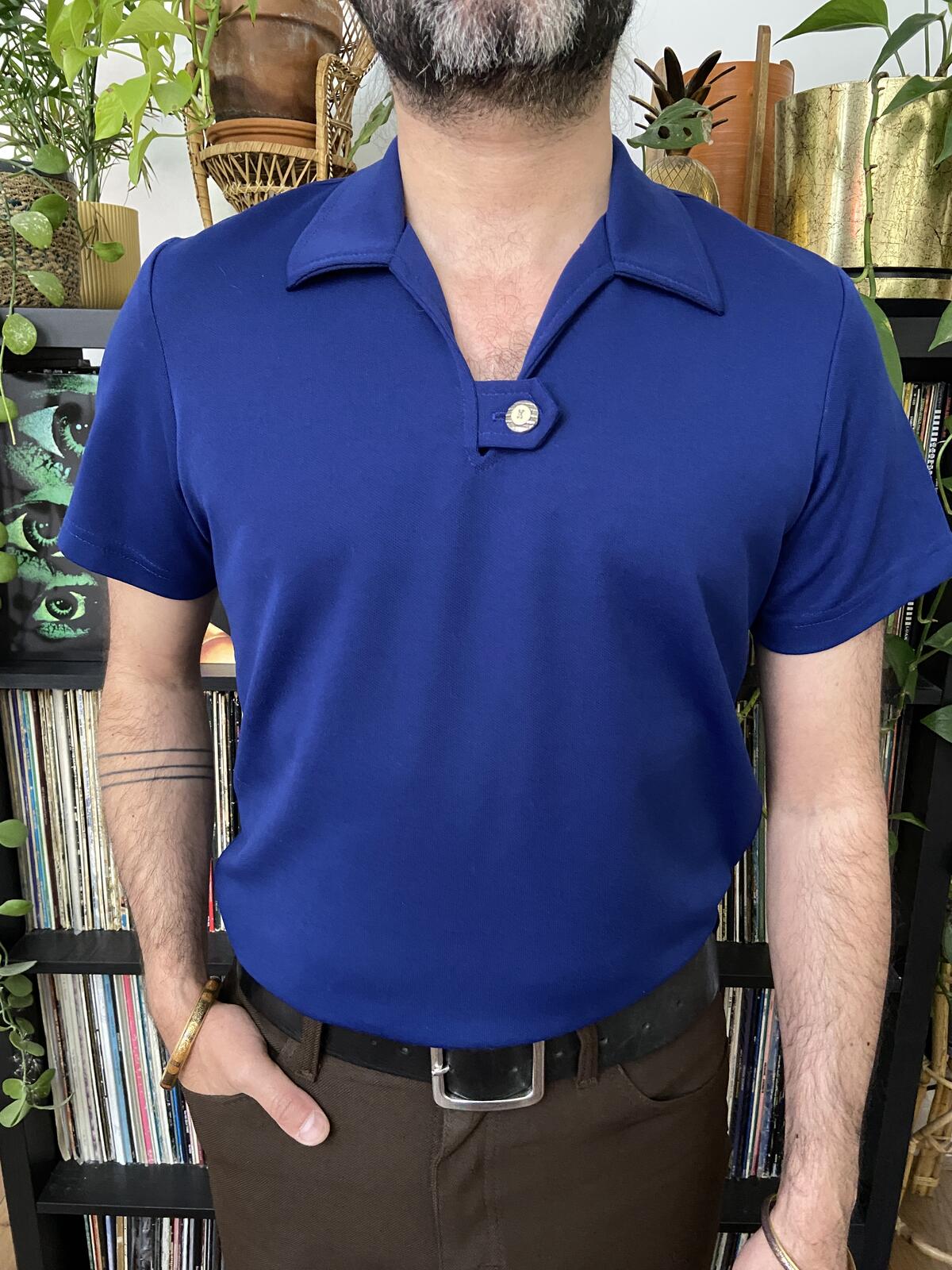 Vintage 1970s Navy Polo Top