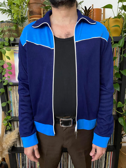 Vintage 1980s FC Sport Navy & Blue Track Top