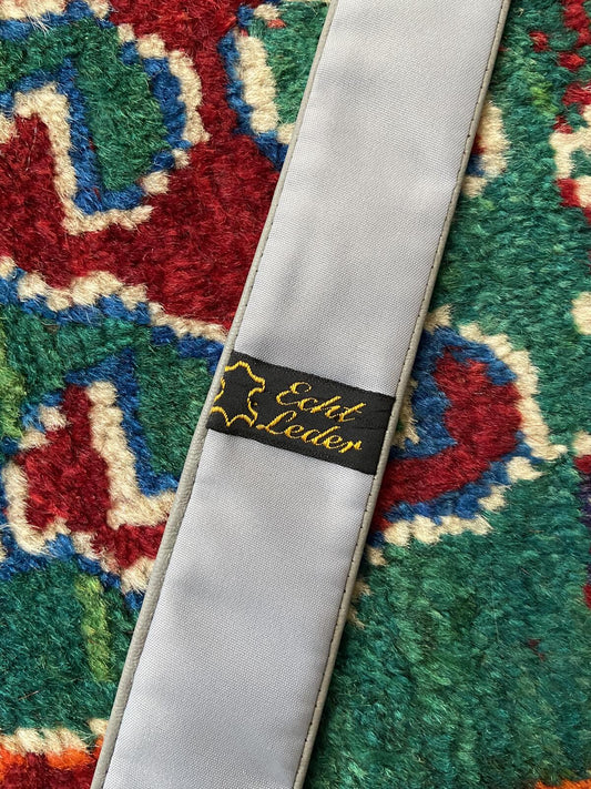 Vintage 1970s Grey Leather Skinny Tie