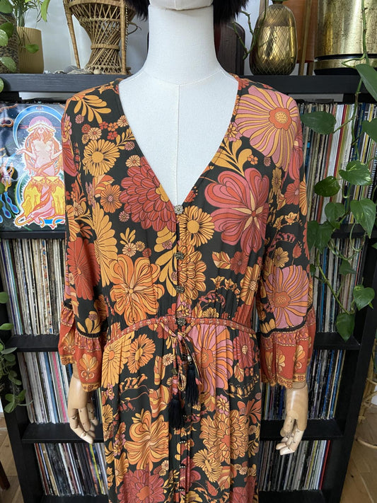 Nine Lives Bazaar Retro Print Long Dress