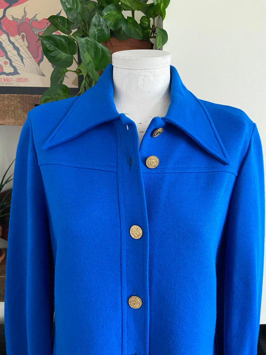 Vintage 1960s Electric Blue Light Jacket