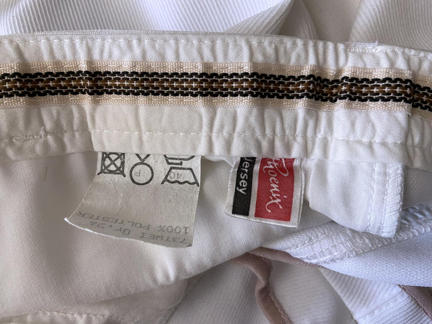 Vintage 1970s White Ribbed Sports Shorts