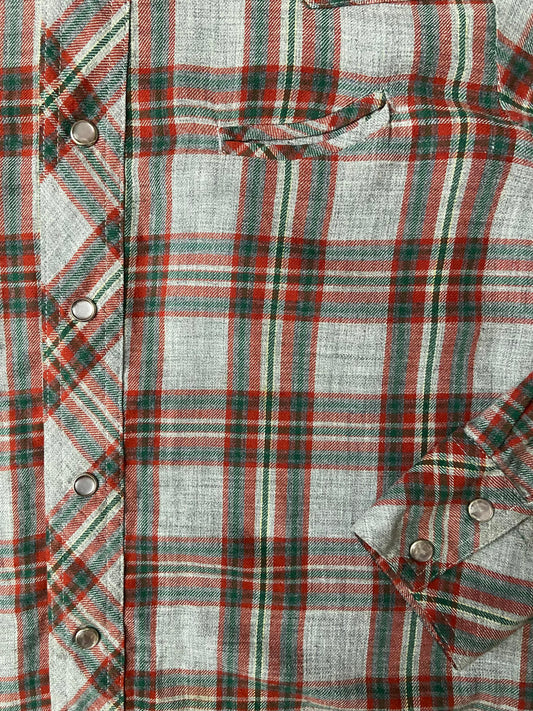 Vintage 1970s Mad Man Dagger Collar Grey Western Shirt
