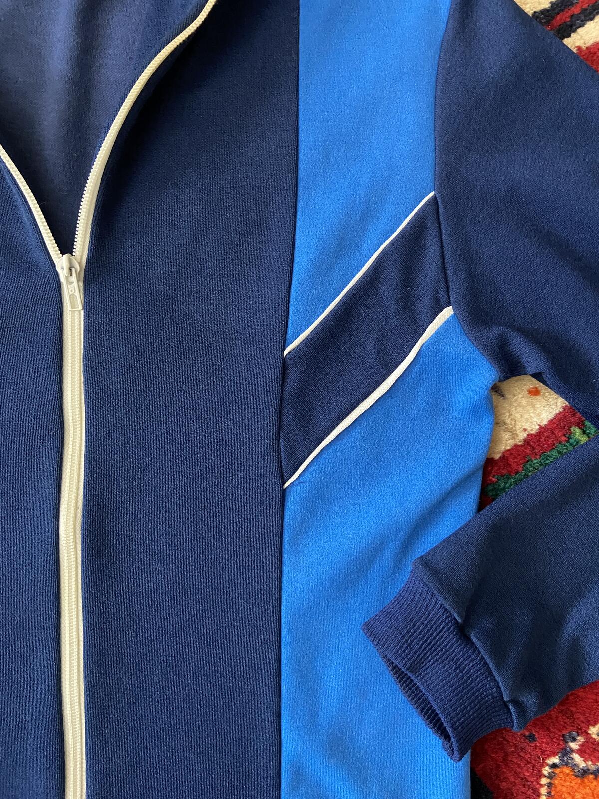 Vintage 1970s Navy & Blue Track Top