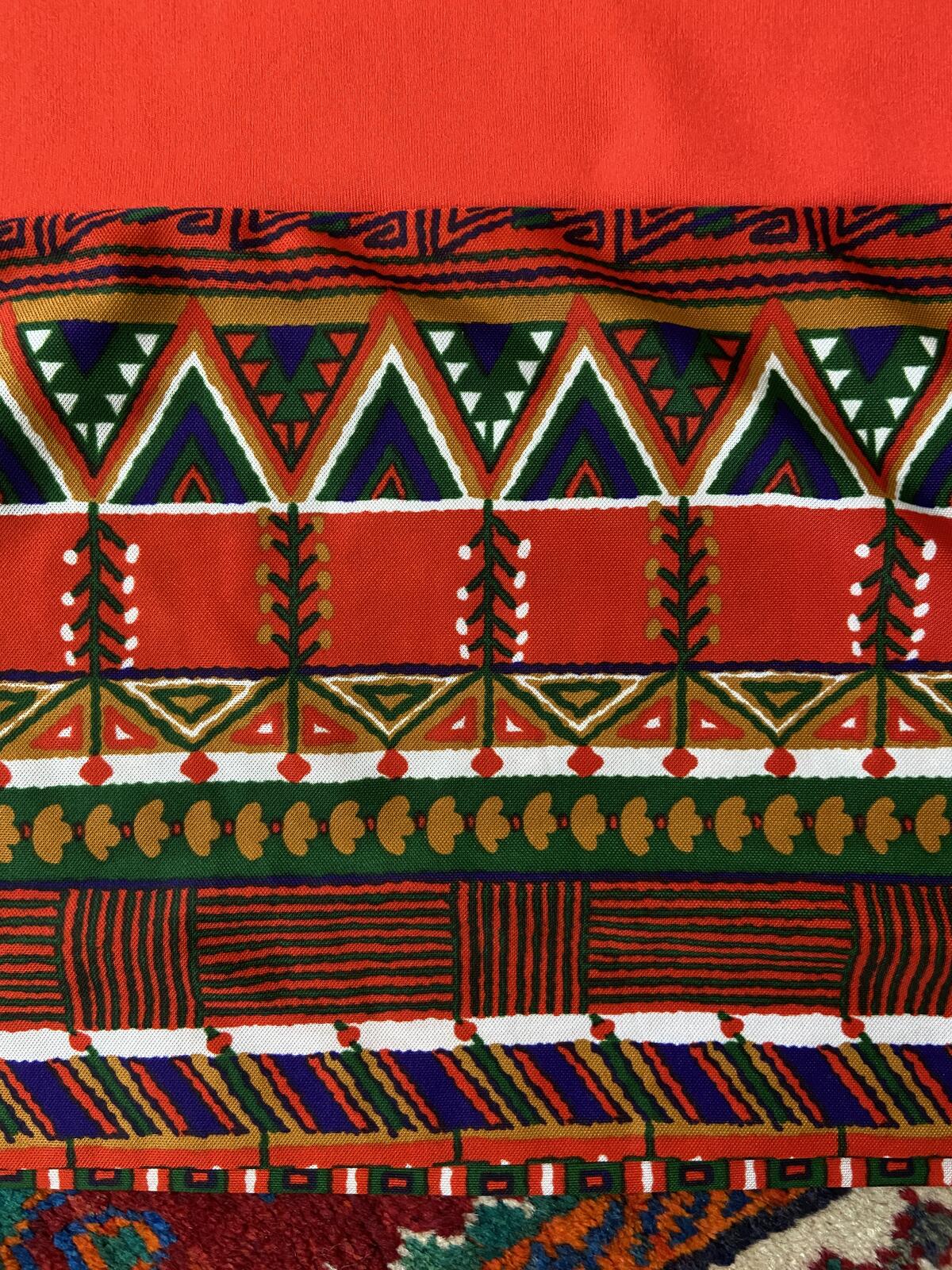 Vintage 1970s Red Balloon Sleeve Kaftan