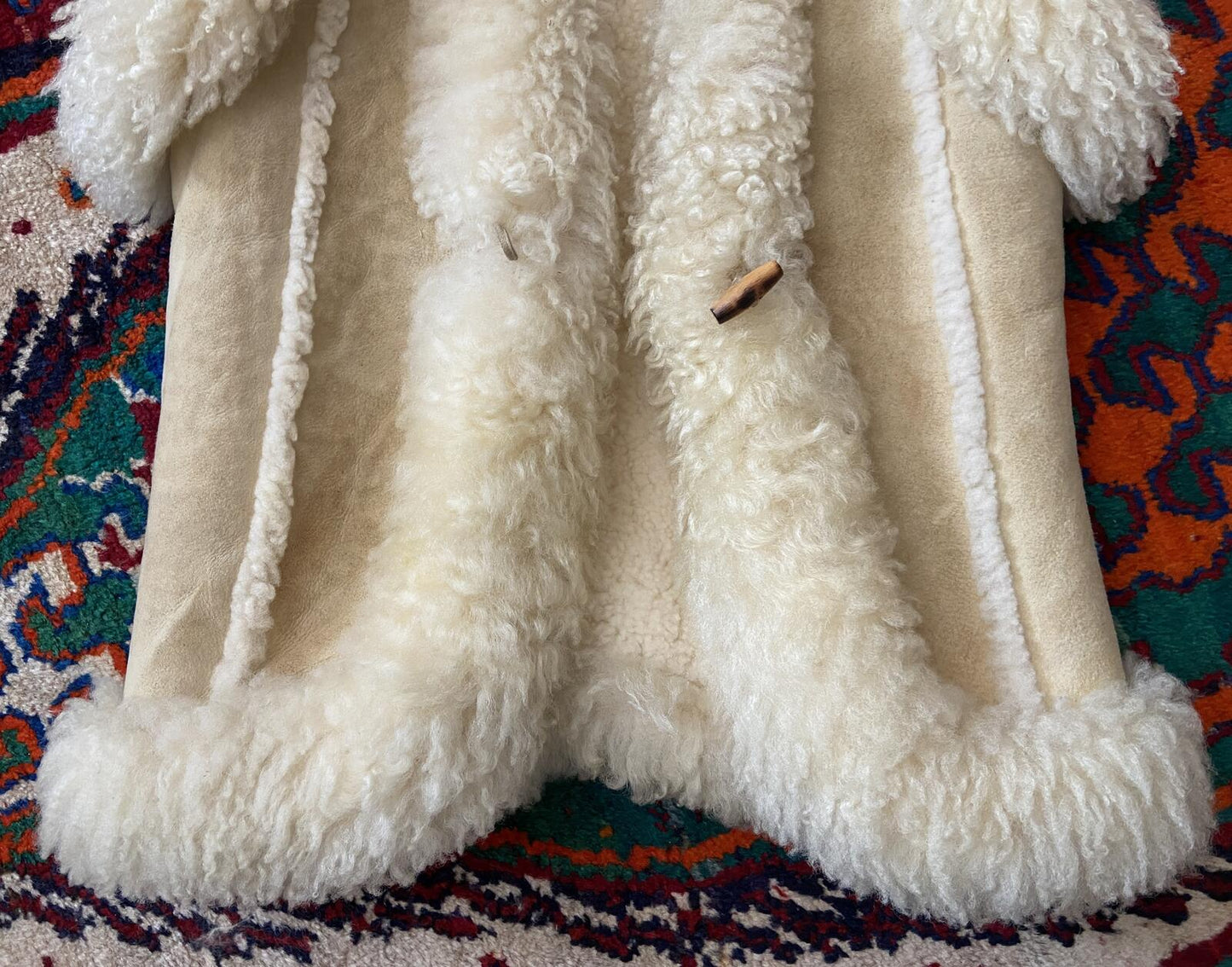 Vintage 1970s Beige Afghan Vest