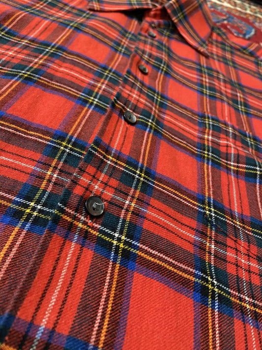 Vintage 1970s Red Tartan Plaid Shirt