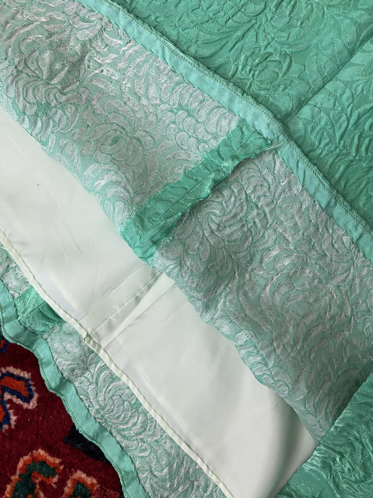 Vintage 1960s Green Gold Brocade Dress