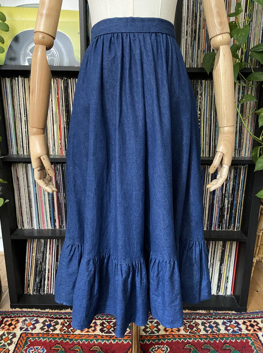 Vintage Dark Denim Prairie Skirt