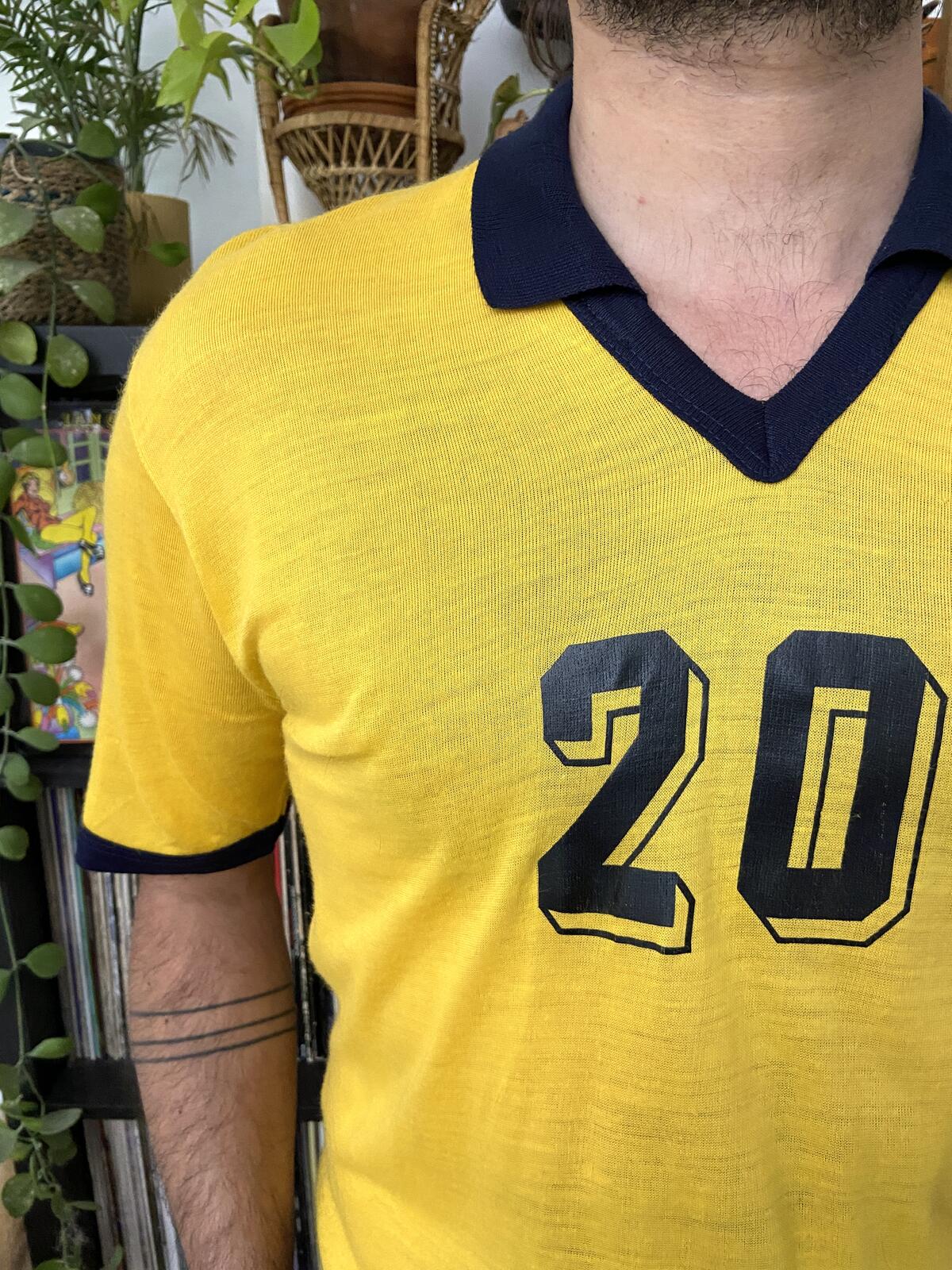 Vintage 1970s Yellow Football Shirt