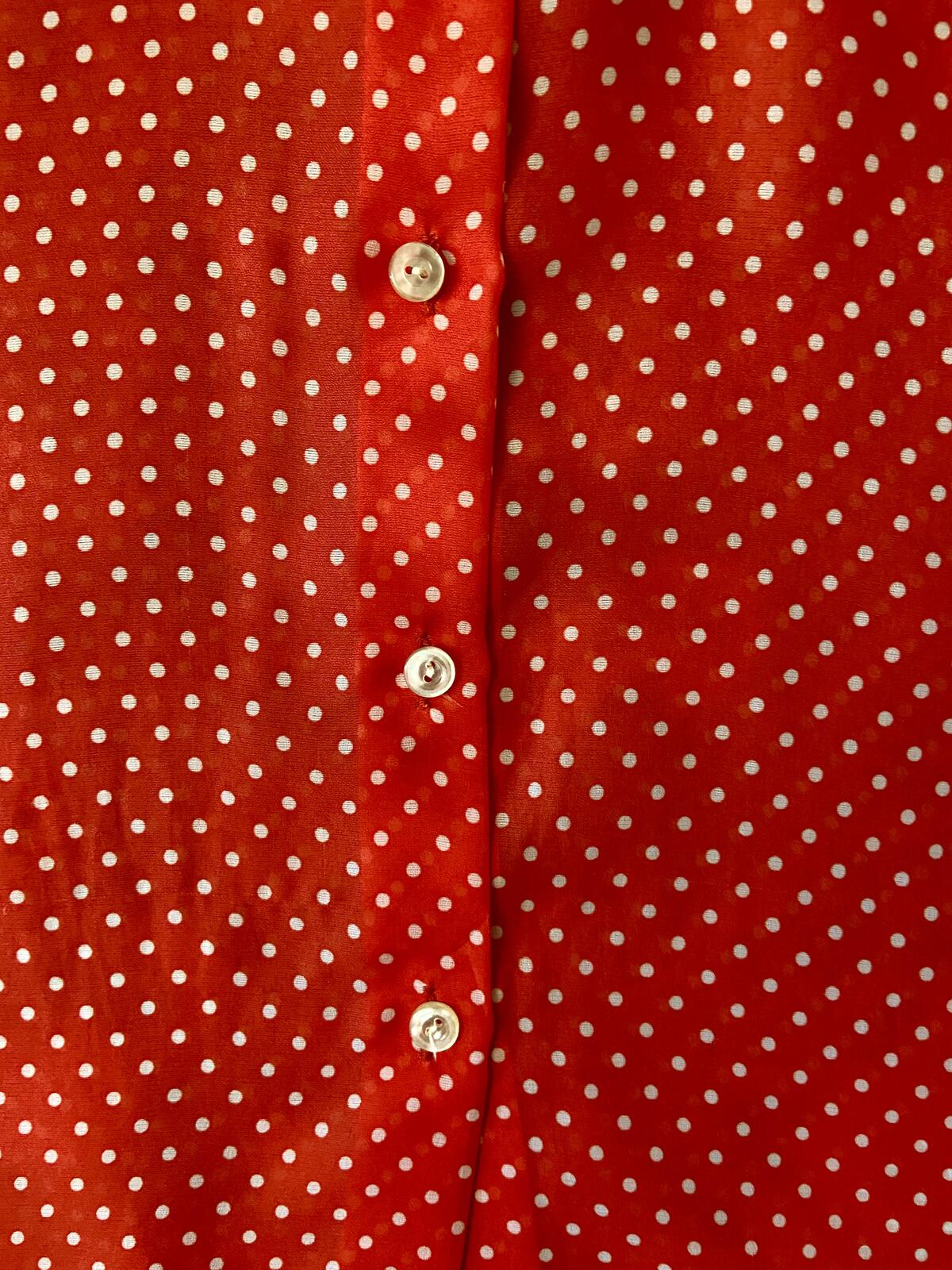 Vintage 1980s Red Polka Dot Blouse