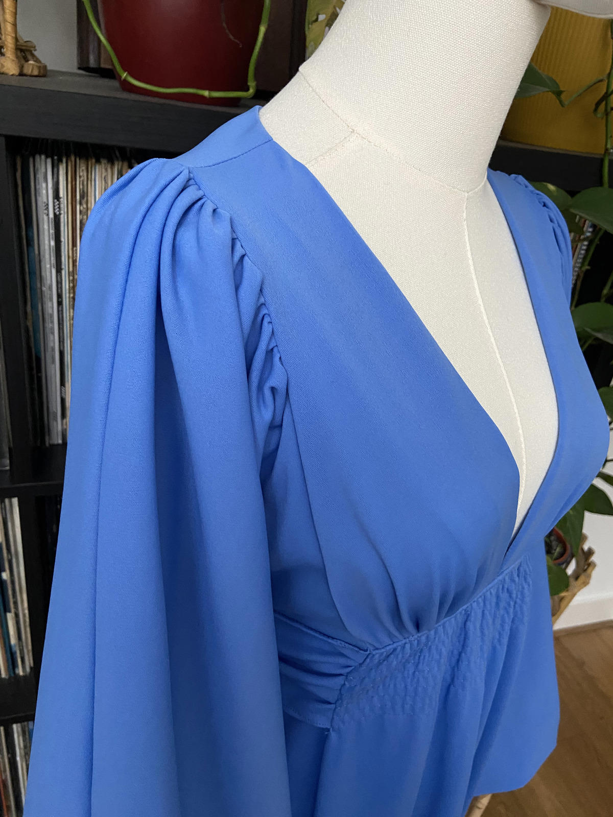 Vintage 1970s Blue Ossie Clark Maxi Dress