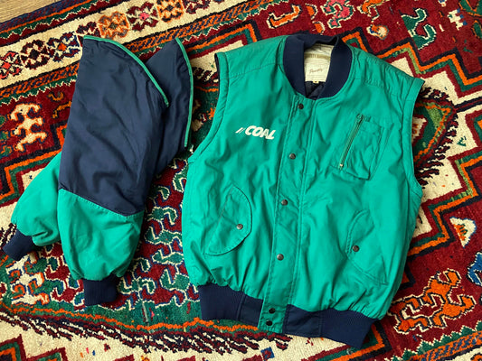 Vintage 1980s Panoply Worker Bomber Jacket With Detachable Sleeves