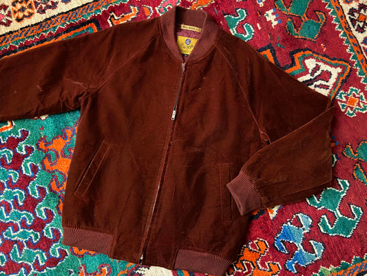 Vintage 90s Japanese Lee Bill Born Suedette Bomber Jacket