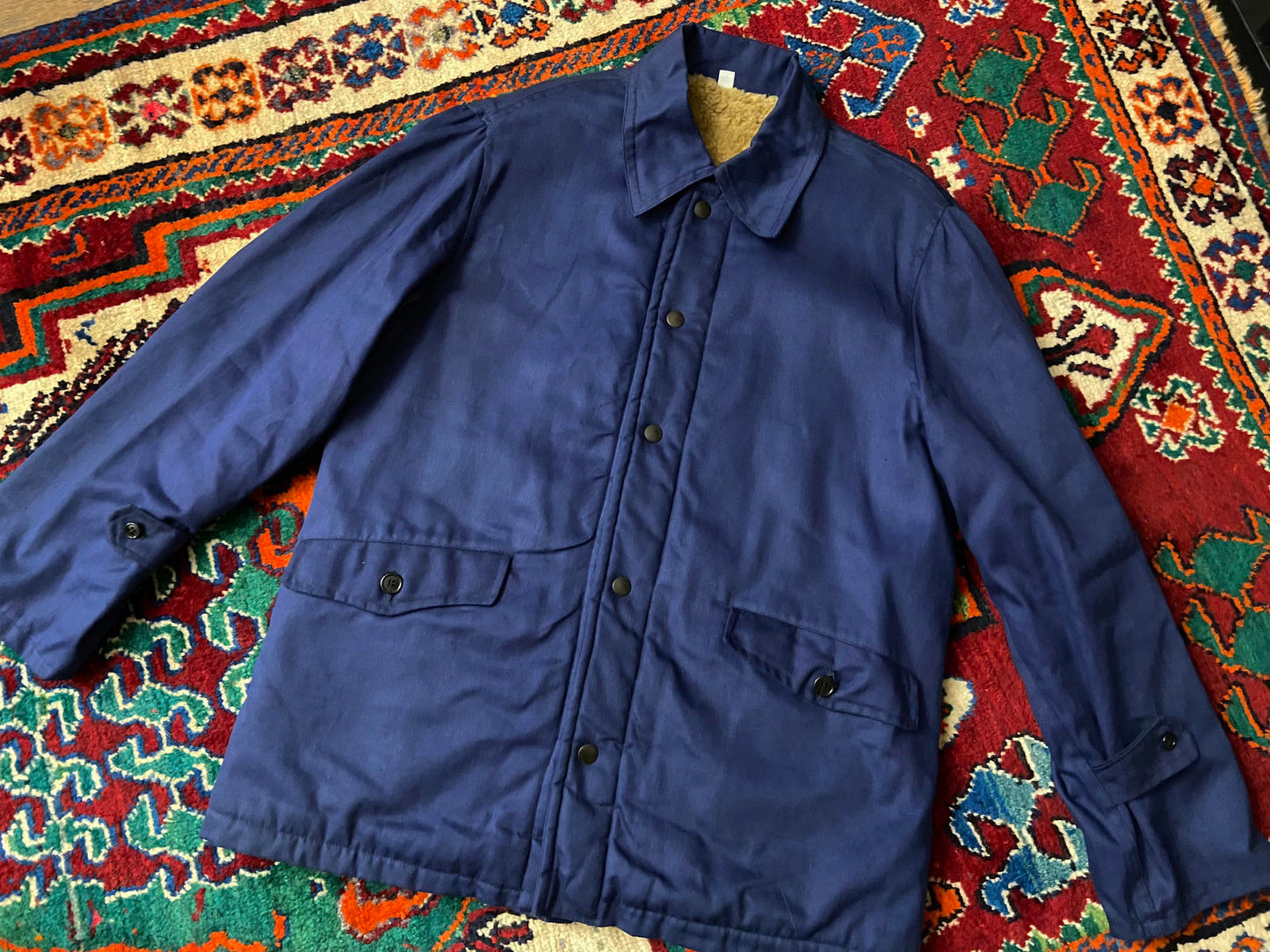 Vintage Fleece Lined French Worker Jacket