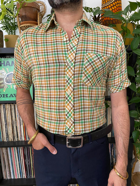 Vintage 1970s Short-Sleeved Checked Shirt