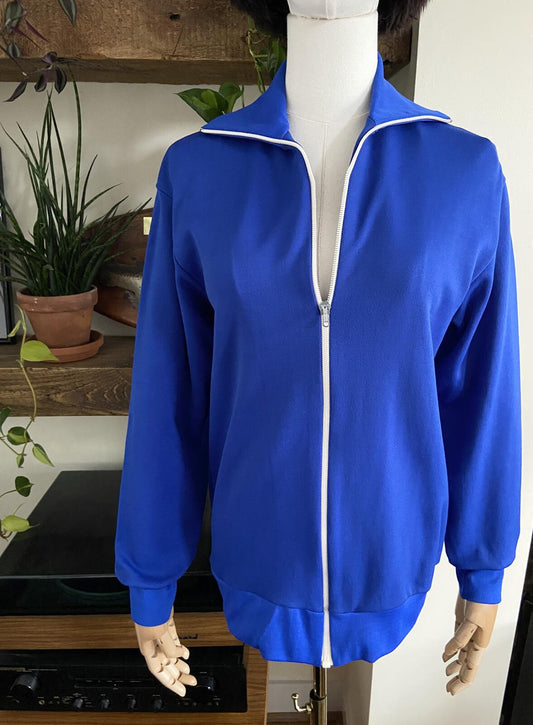 Vintage 1970s Royal Blue Track Top