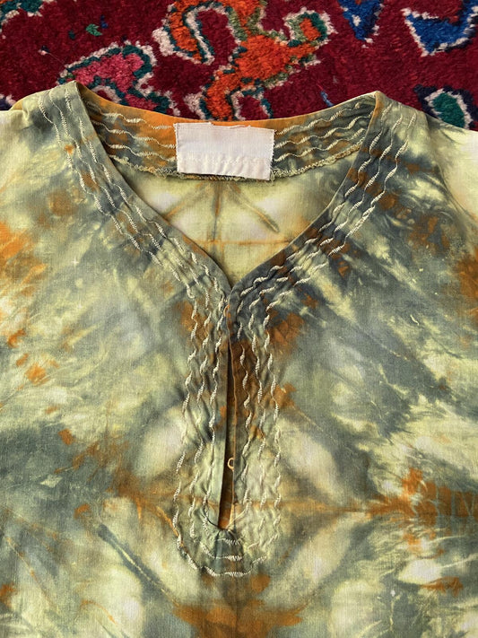 Vintage 1970s Tye-Dyed Dashiki Shirt