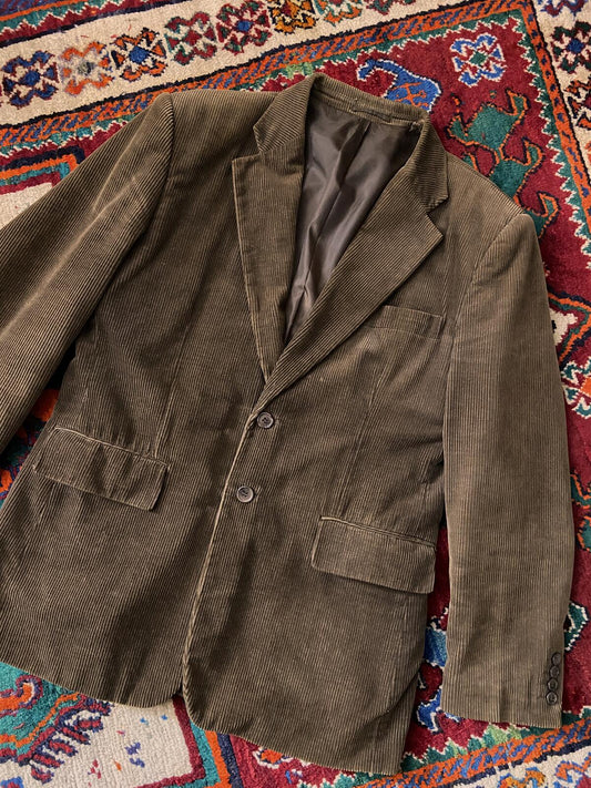 Vintage 1980s Brown Corduroy Blazer Jacket