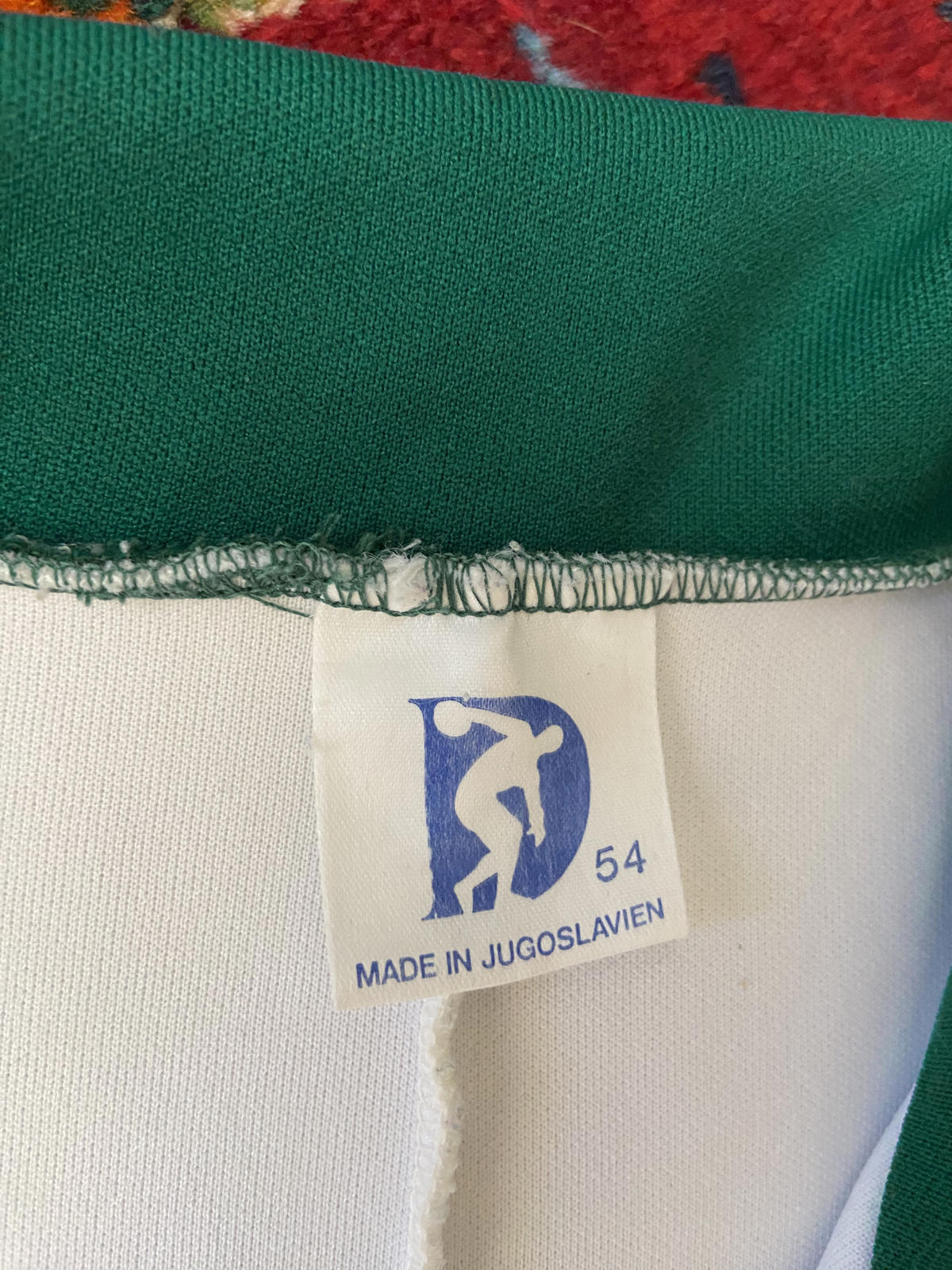 Vintage 1980s White & Green Track Top