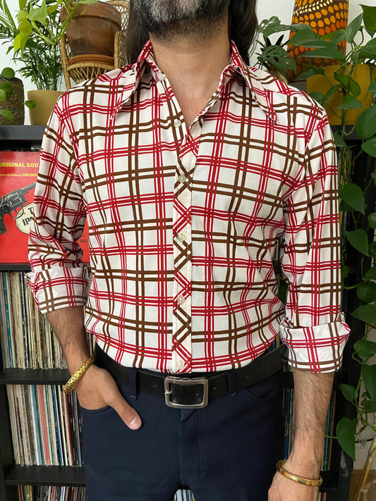 Vintage 1970s Dagger Collar Jersey Shirt