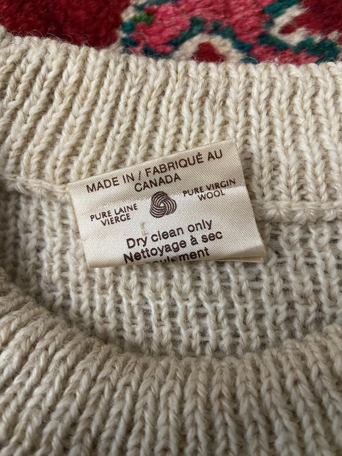 Vintage 1970s Chunky Knit Nordic Cream & Brown Jumper