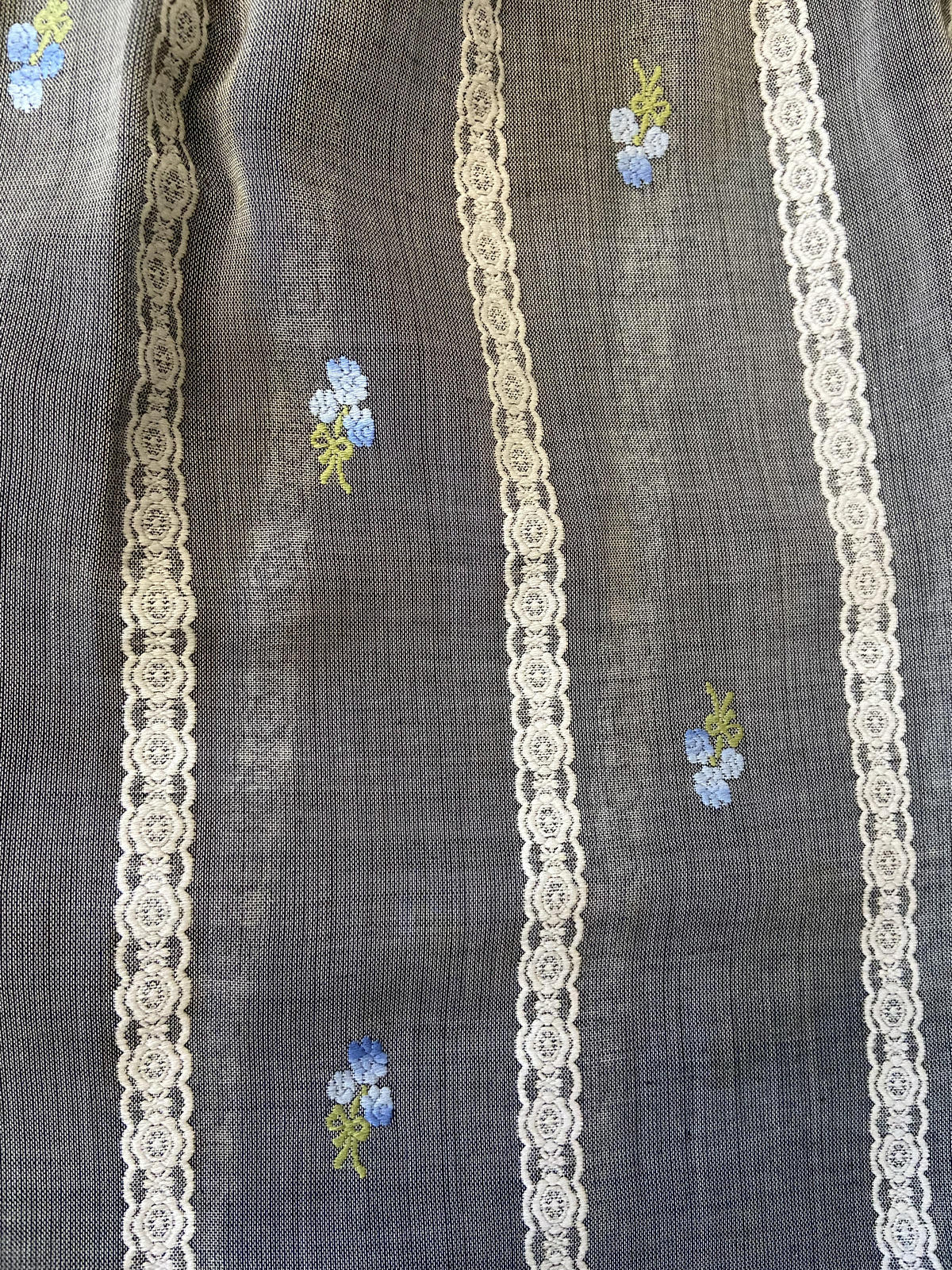 Vintage Grey Floral Midi Dress
