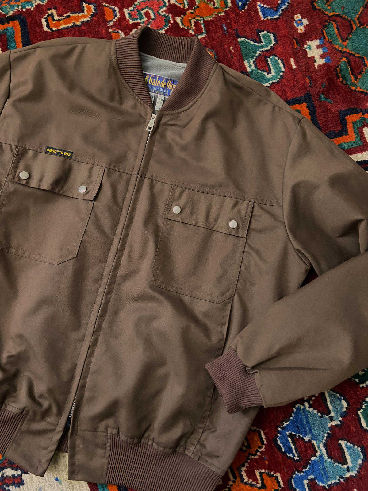 Vintage 1980s Brown Brazilian Bomber Jacket