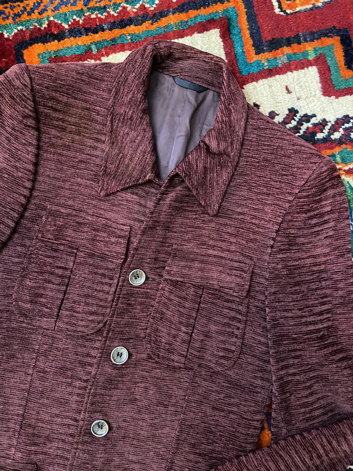 Vintage 1970s Purple Chenille Leisure Jacket