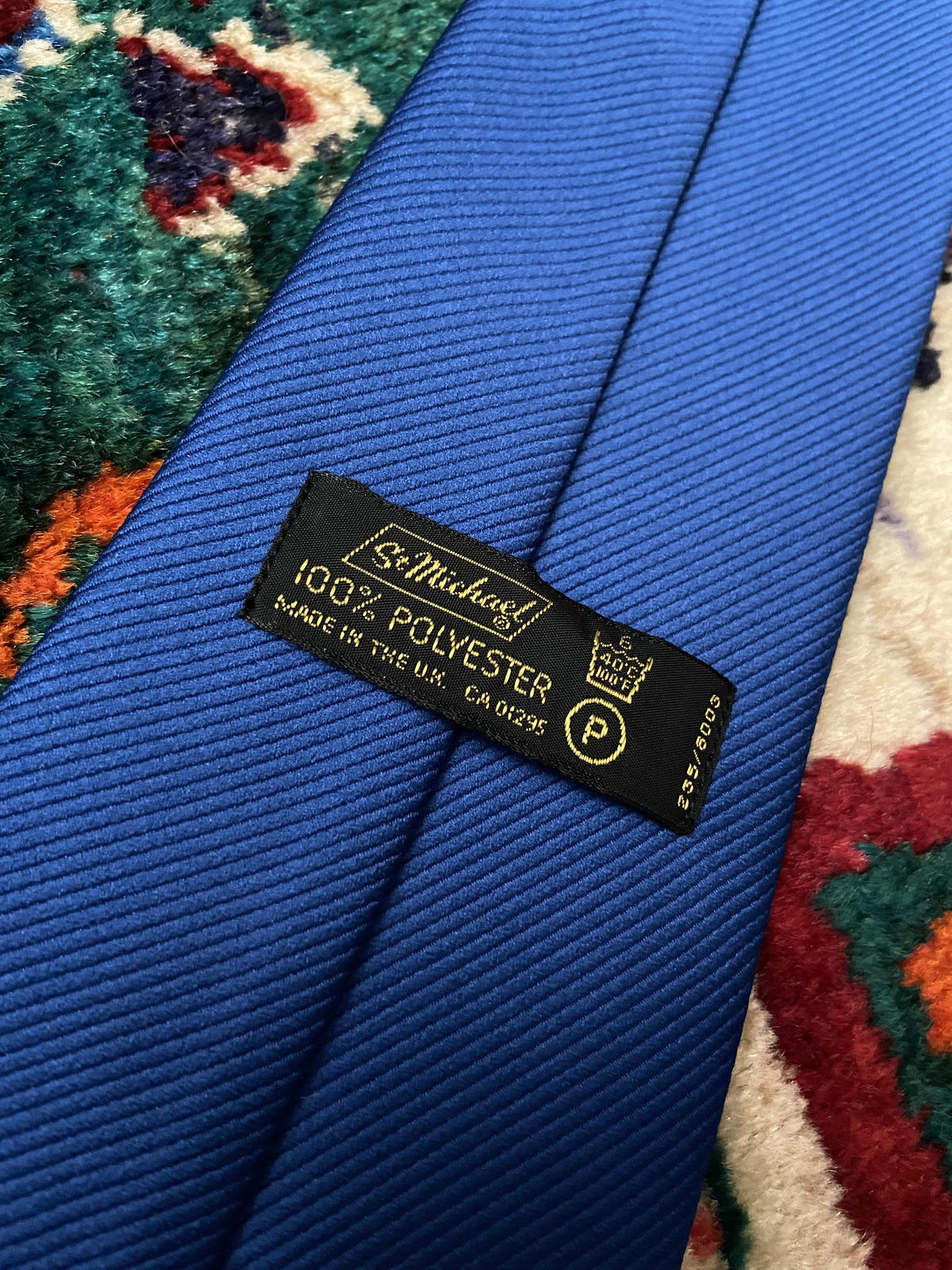 1970s Blue St Michael Navy Kipper Tie