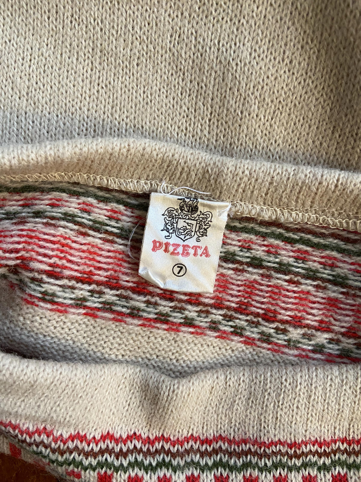 Vintage Italian Beige Folk Jumper