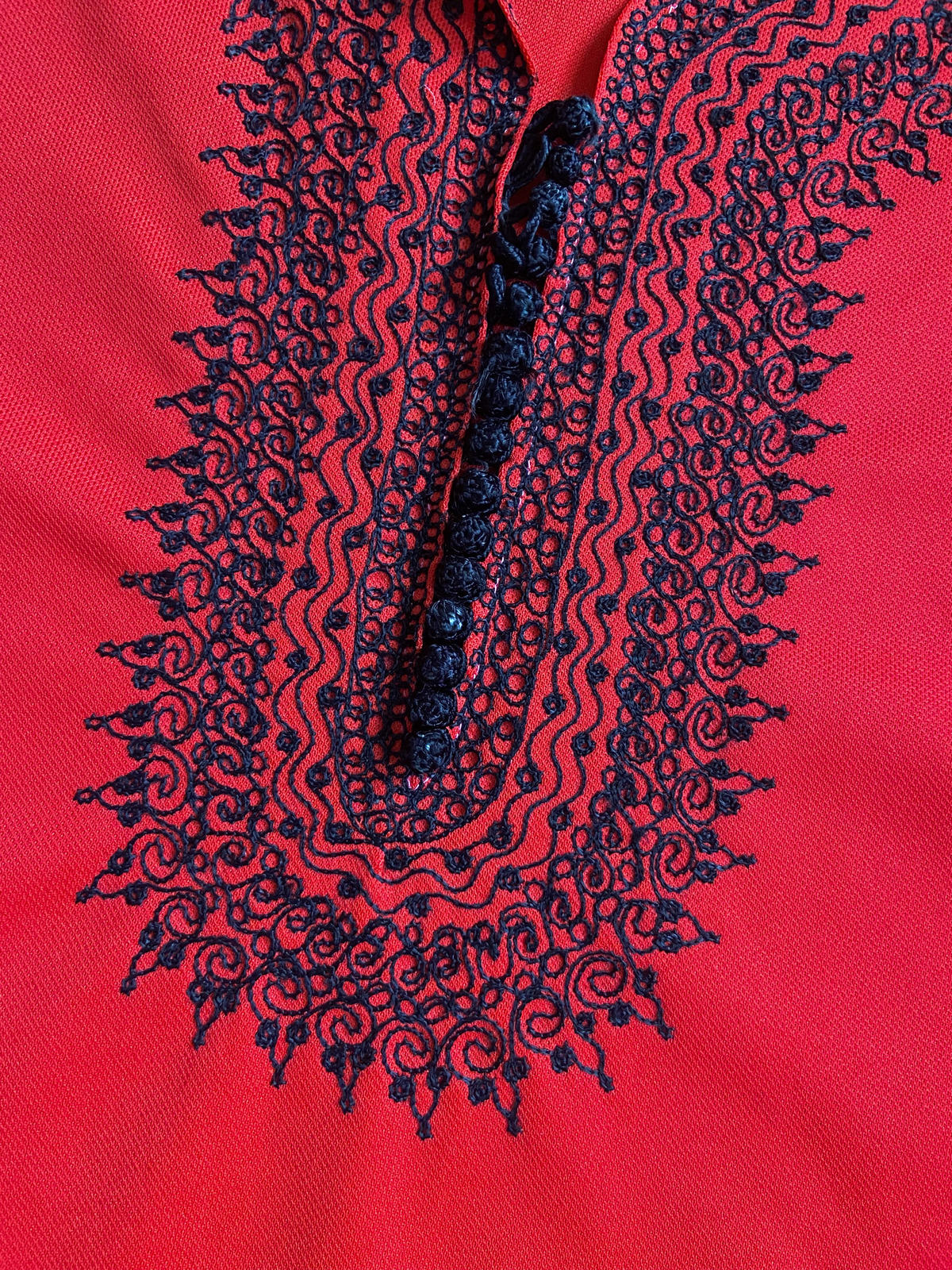 Vintage 1970s Red Moroccan Tunic