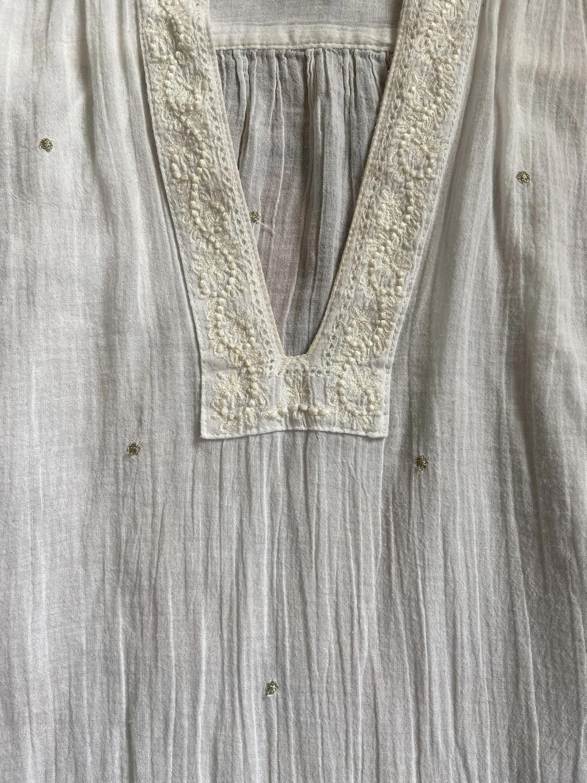 M.A.B.E White Silver Cotton Top