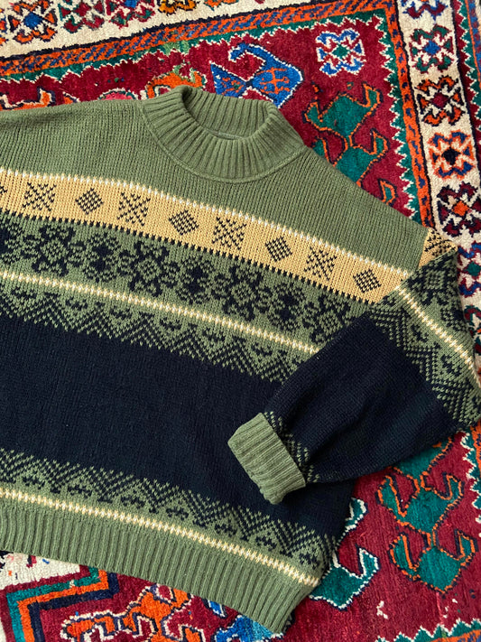 Vintage 1980s Green Italian Crewneck Jumper