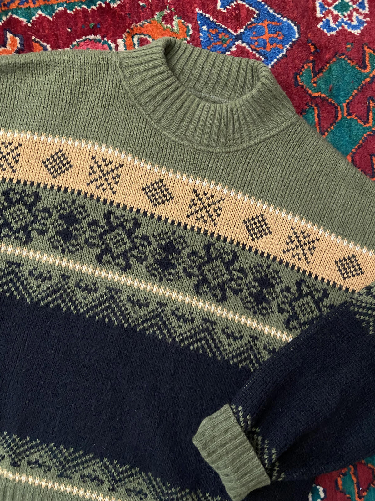Vintage 1980s Green Italian Crewneck Jumper