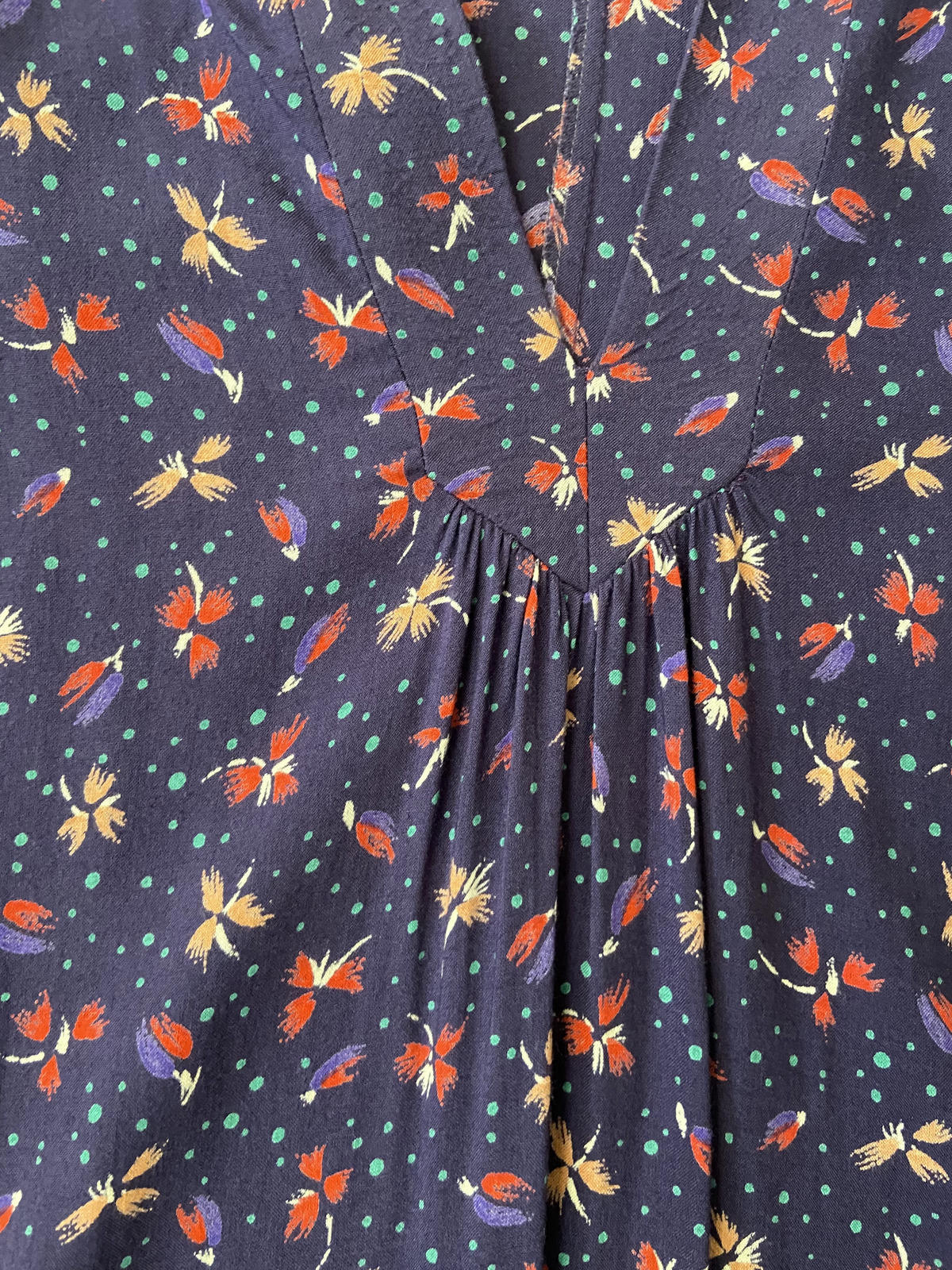 Vintage Purple Print Maxi Dress