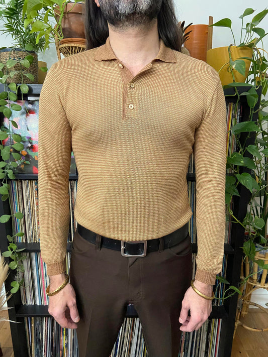 Vintage 1970s Beige Knit Sweatshirt