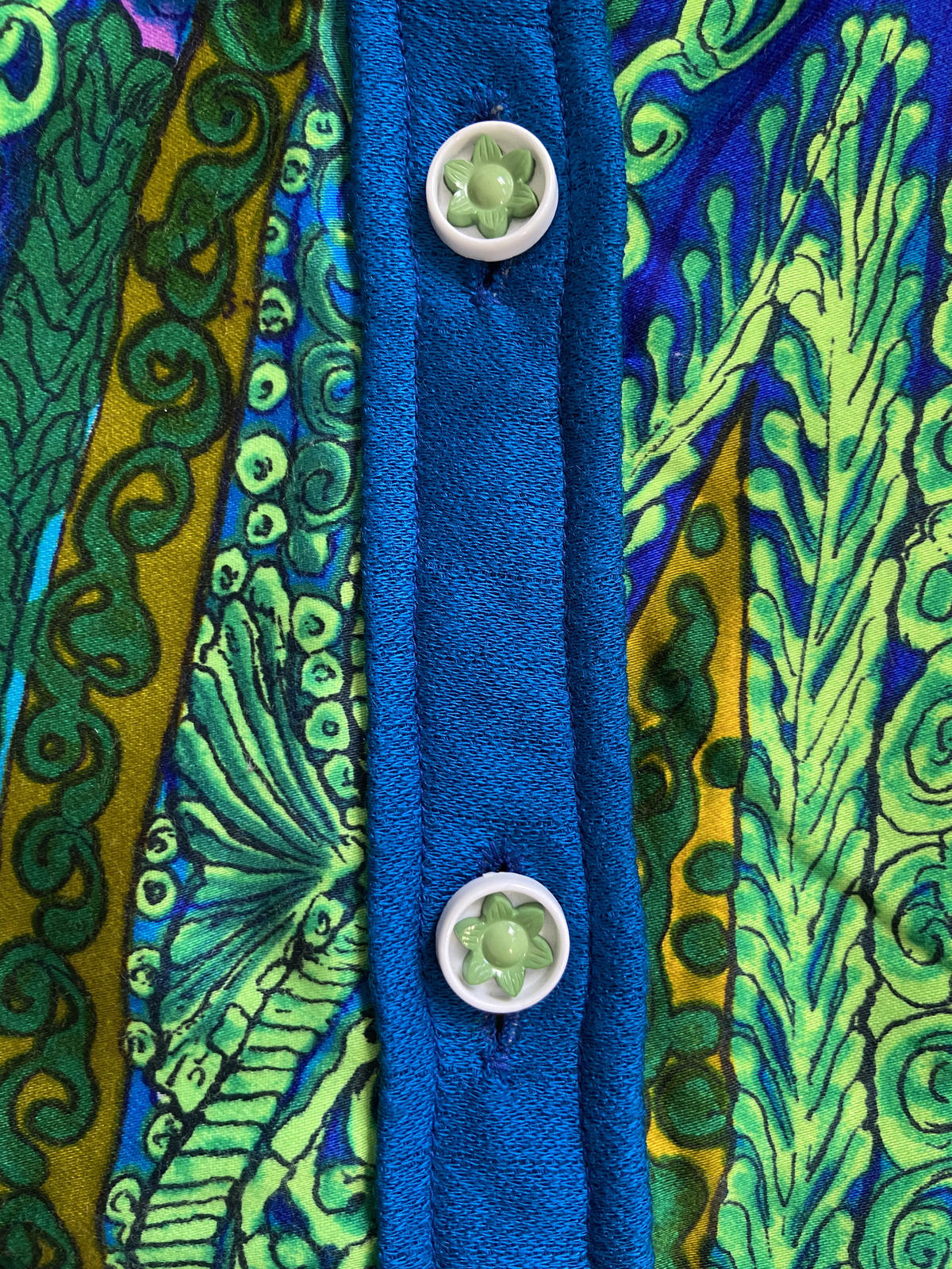 Vintage 1960s Green Psychedelic Mini Dress Tunic