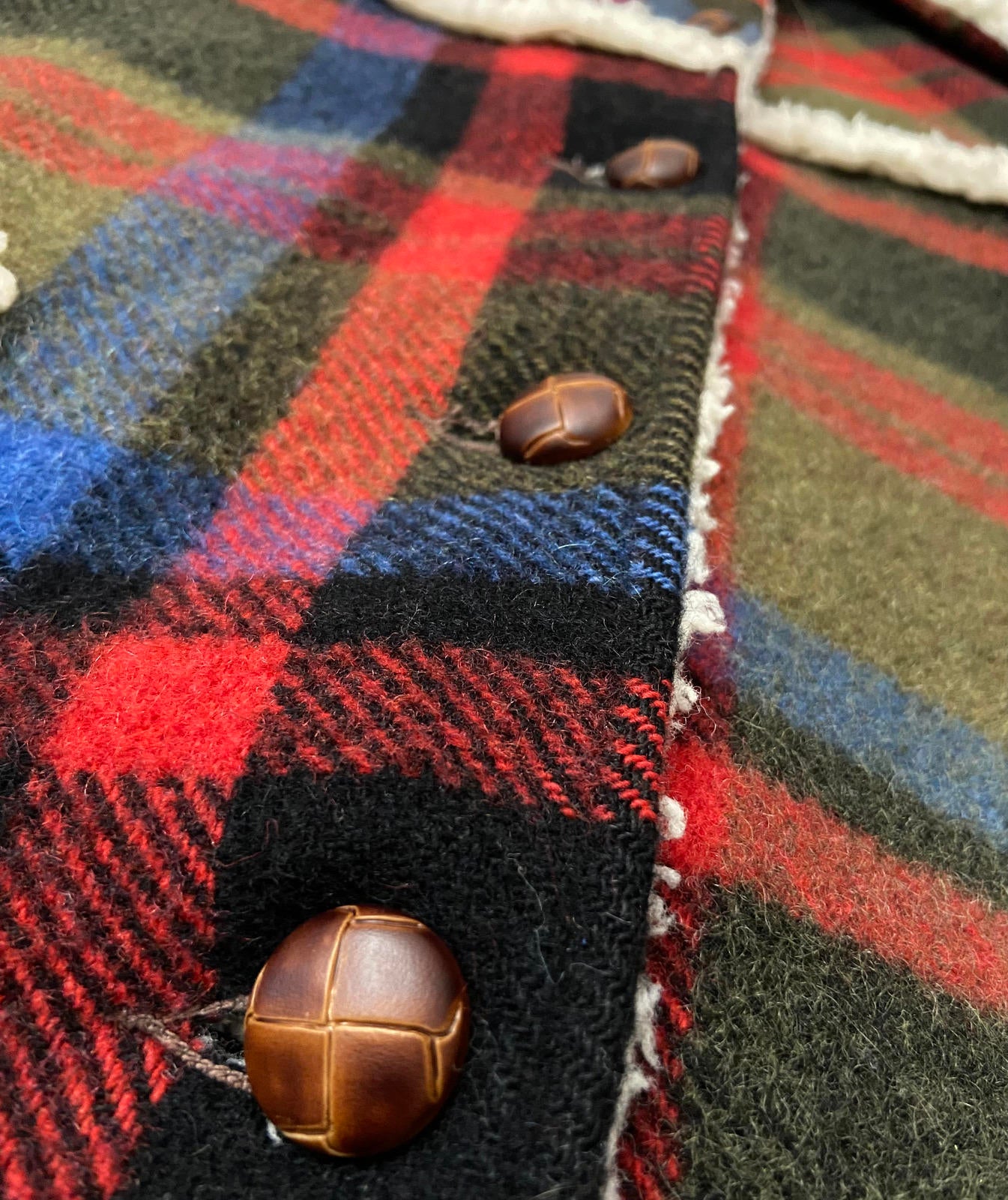 Vintage 1970s Checked Sherpa Lumber Jacket