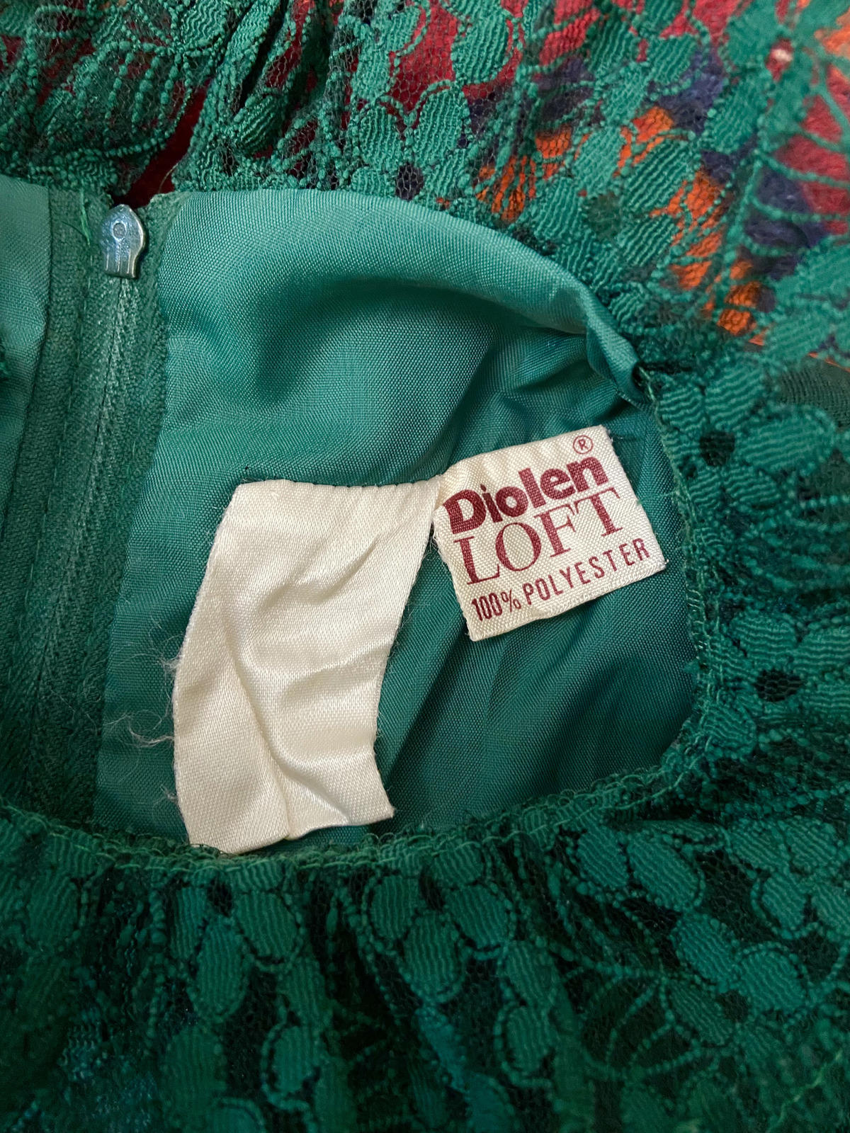 Vintage 1970s Emerald Green Prairie Dress
